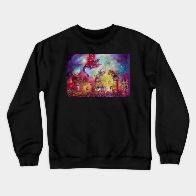 GARDEN OF THE LOST SHADOWS ,FLYING RED DRAGON Crewneck Sweatshirt by BulganLumini